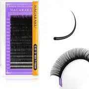 NAGARAKU Eyelash Extensions 0.15mm D curl 7-15mm Mix Tray Individual Lashes Classic Matte Black Faux Mink 16 Rows Professional Beauty Salon Supplies