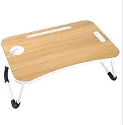 AIMALL Multipurpose Portable Folding Table – Versatile Bed, Sofa, and Desk Table for Home and Dorm, Includes Cup Holder, in 4 Colors, 23.62" x 7.87" x 15.75"