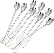 Long Teaspoons - Long Spoon | Latte Spoons | 8X Cocktail Spoon Stainless Steel | 7.87in Iced Teaspoon | Home Bar Drink Stirrer Tableware Set for Ice Cream Dessert Cocktail Drinks