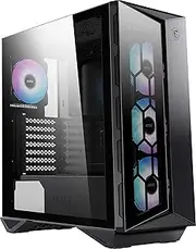 MSI MPG GUNGNIR 110R - Premium Mid-Tower Gaming PC Case - Tempered Glass Side Panel - 4 x ARGB 120mm Fans - Liquid Cooling Support up to 360mm Radiator - Two-Tone Design