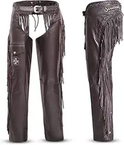 [PPE FIT] Assless Leather Chaps for Men and Women – Premium Full Grain Cowhide Western Cowboy Motorcycle Chaps – Handmade