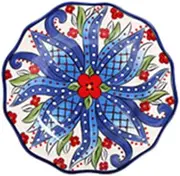 Retro Bright Color Ceramic Dinner Set, Hand-Painted Underglaze Color Plate Bowl Mug Combination, High Temperature Firing B