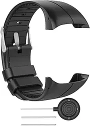 RuenTech Bands intended for Polar M400 / M430 Watch Strap Replacement Soft Silicone Wristband Sports Band intended for Polar M400 and M430 GPS Smart Sports Watch-Black L(5.5''-9.0'')