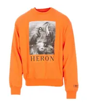 Heron Preston Crewneck Pattern Print Sweatshirt XS Orange