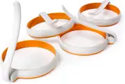 4-Inch Silicone Fried Egg Rings Set, 4-Pack, round Mold for Pancakes, Breakfast