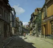 Claude Monet - Rue de la Bavole, Honfleur Giclee Fine Art Print on Canvas 36"