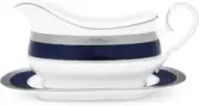 Noritake Odessa Platinum Gravy Boat W/ Under Tray, NEW In Box/MINT