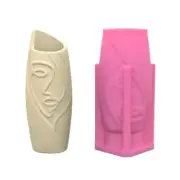 Half Face Vase Home Decor Silicone Mold Creative Face Succulent Planter Moulds