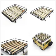 Metal Roof Luggage Rack Wooden Board For RC4WD 1/10 G2 Cruiser/FJ40 RC Car Set