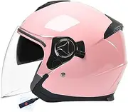 Bluetooth Motorcycle Half Helmet,Open Face Helmet 3/4 with Sun Visor DOT/ECE Approved Motorbike Crash Jet Helmet, Built-in Speakers for Automatic Answering C,54-59CM