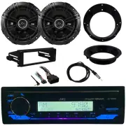 Bluetooth CD Radio Receiver, Harley FLHT Install Kit, Antenna, 6.5" Speaker Set