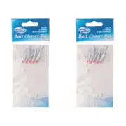 2x Jarvis Walker Bait Chaser Rig - 5 Hook Bait Jig with Lumo Beads Size 8