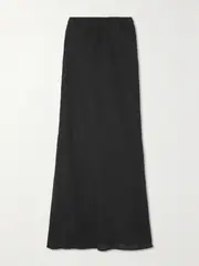 [Faithfull] Faithfull - + Net Sustain Davina Linen Maxi Skirt - Black - medium medium Black