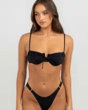[Kaiami] Kaiami Women's Versailles Underwire Bikini Top in Black Size 12 12 Black