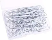 PTC Office 60PCS Colored Plastic Coated Paperclips Metal Bookmark Memo Note Paper Clip, 2-inch, (White)