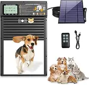 XRDZYXGS Smart Automatic Pet Door | Radar, Timer & Light Sensor Modes | Durable Aluminum, Weatherproof, Solar & USB Rechargeable | 24/7 Operation for Small Dogs & Cats (Black)