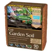 Brunnings 90L Mega Coir Garden Soil Mulch Block . Expands in just 20 minutes .