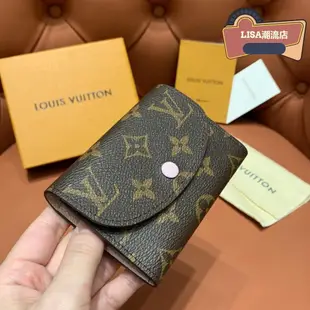 LISA二手 LOUIS VUITTON 粉色 翻蓋 零錢包 卡包 短夾 豆豆夾 皮夾 錢包 M62361