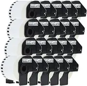 ExtraPrint 20 Rolls Compatible Brother DK-44205 Continuous Labels 62mm x 30.48m Compatible with Brother QL-1050 QL-1060 QL-500 QL-550 QL-570 QL-700 QL-800 QL-810W QL-820NWB [20 Reusable Label Holder]