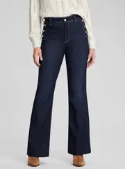 GUESS New Faye Denim Jeans in Dark Wash Size: 30, Spandex