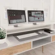 Monitor Stand White 100x24x13 cm Chipboard