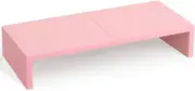 Pink Monitor Riser-20L Inch, Wood Monitor Stand for Desk, Sturdy Tv/Screen/Pc/Pr