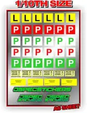 P PLATE SET 1/10 RC SCALE CRAWLER DRIFT CAR VINYL STICKERS DECAL ACCESORIES A6