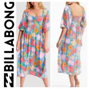 BNWT BILLABONG WOMENS SWEPT AWAY MIDI DRESS (MEDIUM/10) RRP $100 (MULTI)