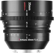 7artisans 35mm T2.0 Large Aperture Cine Lens Compatible for Sony E Mount Camera Manual Focus Full Frame,Low Distortion Cinema Lens for A7 Series FX3 A7S3 A7M3 A7R3 A7M4, Black