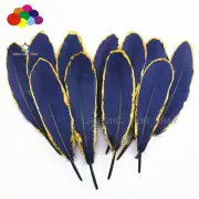 10-100pcs Gold Dipped Navy goose feather 15-20CM Decoration Accessories Plume