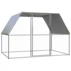 Chicken Coop Walk-in Metal Poultry Cage House Rabbits Habitat Cage Spire