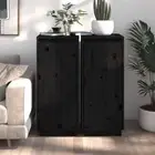Sideboards 2 pcs Black 31.5x34x75 cm Solid Wood Pine vidaXL