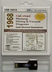 1968 Colorized Ford Mustang Wiring and Vacuum Diagrams (USB)