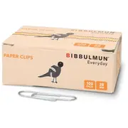 BIBBULMUN PAPER CLIPS 28mm Pack of 100