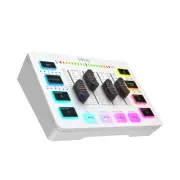 4-Channel RGB Gaming Audio Mixer with XLR Microphone Interface for Streaming