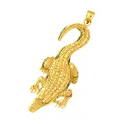 14K Gold 48MM Long Alligator Pendant