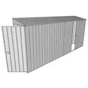 Build-a-Shed 0.8 x 4.5 x 2m Hinged Door Tunnel Shed with Single Sliding Side Door - Zinc