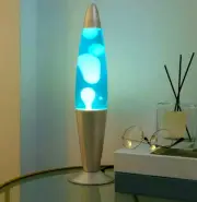 Urban Shop 16" Blue Lava Motion Volcano Lamp, White Wax in Blue Liquid