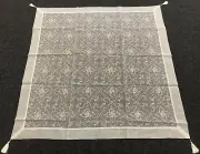Beige Gold 51'' Square Polyester Embroidery Tablecloth Wedding Bridal Side Table