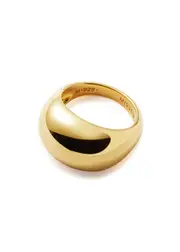 Missoma Dome 18kt Gold-plated Vermeil Ring Q (UK Q / US 8)