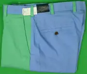 Brooks Brothers "346" Patch Panel Green/ Blue Chino Trousers Sz: 34W/ 32L (New!)