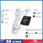 4-in-1 Media Transfer with Memory Card USB TF Micro SD Card Reader Ports for PC