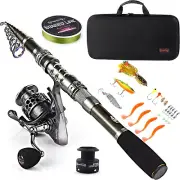 Telescopic Fishing Pole Spinning Reels Fishing Carrier Bag, Saltwater Freshwater