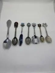 United Kingdom, ￼Antique Silver Souvenir 7 Spoons