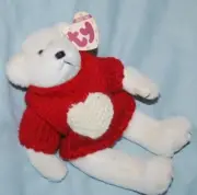 TY Attic Treasures Collectibles “NICHOLAS” The Bear W Knit Heart Sweater 8”