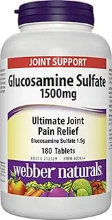 Webber Naturals Glucosamine Sulfate 1500mg 180 Tablets Ultimate Joint Pain Relief