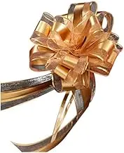 10 PCS Pull Bow Present Wrapping Bows, Pull Bow with Ribbon for Wedding Present Baskets, Party Present Wrap Bows, Presents Decorating Bows (Gold, Large)