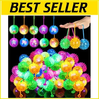 100 Pack Light-Up Spicy Rubber Balls - Sensory Party Prizes for All Ages
