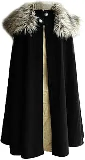 MSOrient Mens Medieval Viking Cloak Fur Cape Cosplay Costume Renaissance King With Fur Cloak Halloween Costume