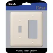 Amerelle Devon Light Almond 2 gang Stamped Steel Rocker/Toggle Wall Plate
